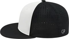 Cap America i8503 Flexfit Perforated Performance Cap - White Black Black