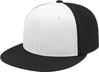 Cap America i8503 Flexfit Perforated Performance Cap - White Black Black - White Black / XS