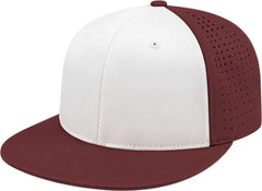 Cap America i8503 Flexfit Perforated Performance Cap - White Maroon - White Maroon / XS