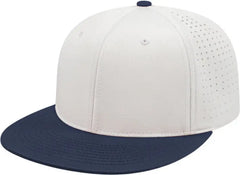 Cap America i8503 Flexfit Perforated Performance Cap - White Navy - White Navy / XS