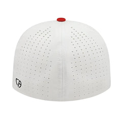 Cap America i8503 Flexfit Perforated Performance Cap - White Red Navy