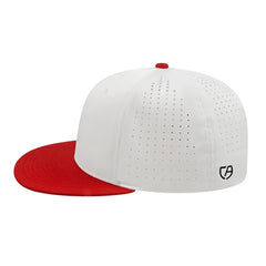 Cap America i8503 Flexfit Perforated Performance Cap - White Red Navy