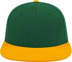 Cap America i8504 Flexfit Wool Blend Performance Cap - Dark Green Athletic Gold