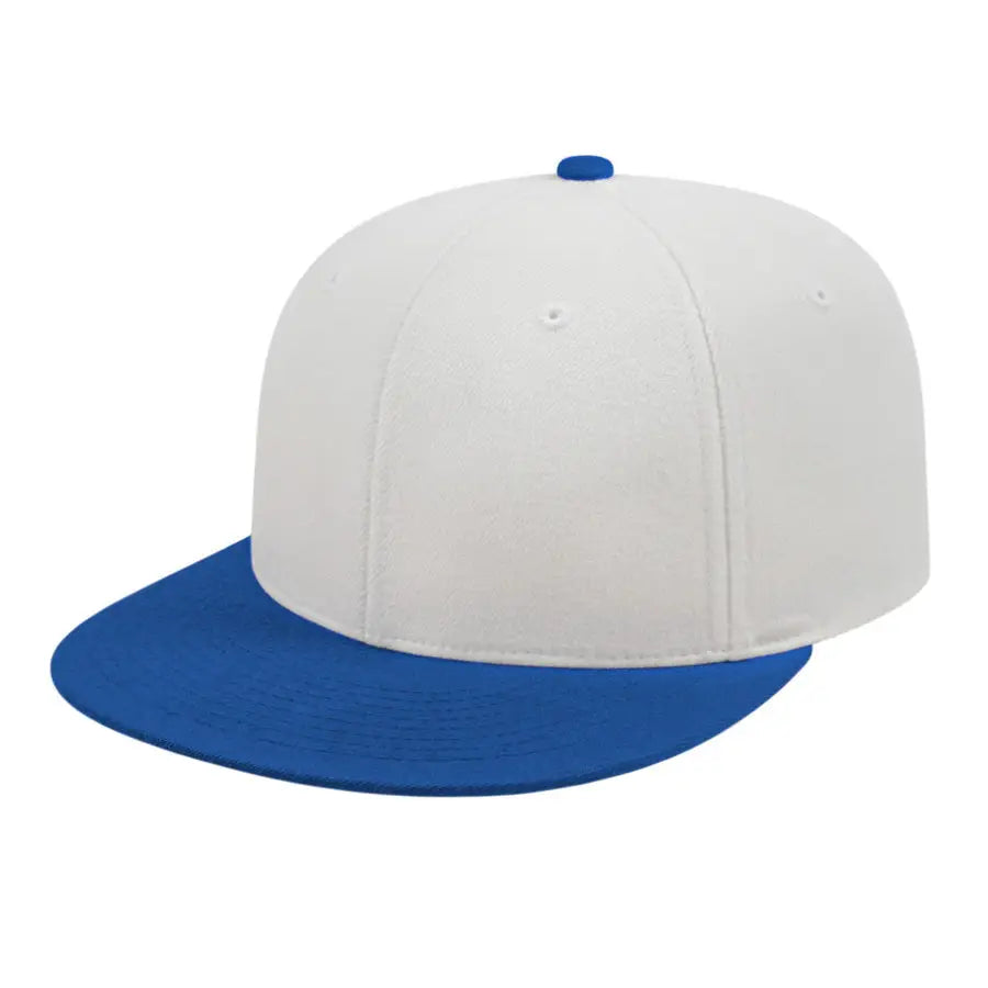 Cap America i8504 Flexfit Wool Blend Performance Cap - White Royal - White Royal / XS