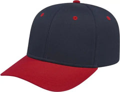 Cap America i8505 Original Poly/Cotton Snap Back Cap - Navy Red - Navy Red / Youth