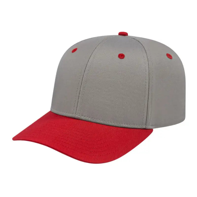 Cap America i8505 Original Poly/Cotton Snap Back Cap - Silver Red - Light Gray Red / Youth