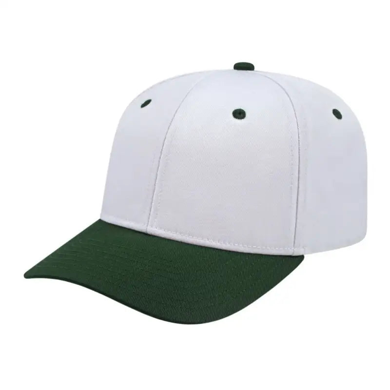 Cap America i8505 Original Poly/Cotton Snap Back Cap - White Dark Green - White Forest / Youth