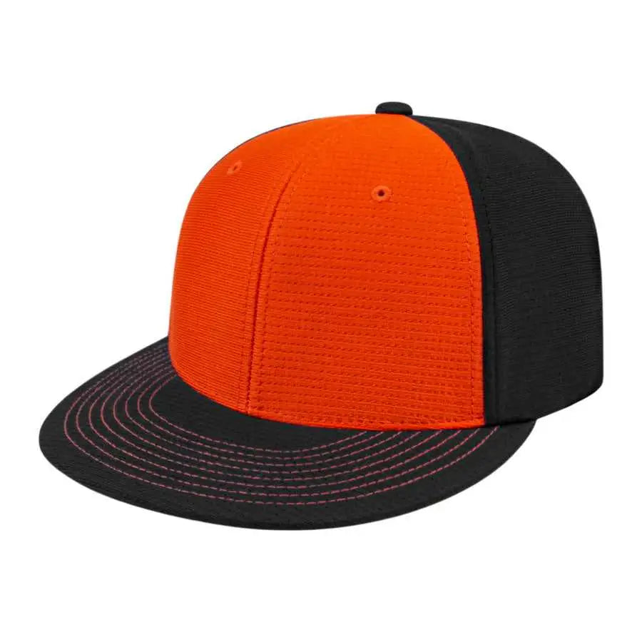 Cap America i8508 Flexfit Aerated Performance Cap - Orange Black - Orange Black / XS