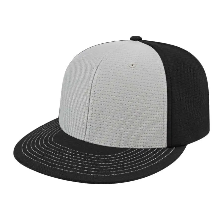Cap America i8508 Flexfit Aerated Performance Cap - Silver Black - Light Gray Black / XS