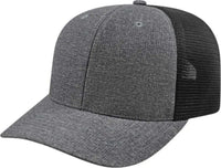 Cap America i8509 Flexfit 110 Melange Trucker Mesh Back Cap - Charcoal Black - Dark Gray Black / One Size Fits Most
