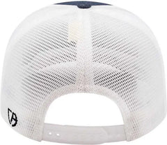 Cap America i8509 Flexfit 110 Melange Trucker Mesh Back Cap - Light Navy White - Light Navy White / One Size Fits Most