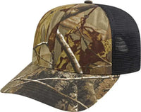 Cap America i8511 Flexfit 110 Camo Trucker Mesh Back Cap - Realtree AP Black - Realtree Black / One Size Fits Most