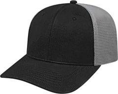 Cap America i8516 Flexfit 110 Jacquard Trucker Mesh Back Cap - Black Silver - Black Light Gray / One Size Fits Most