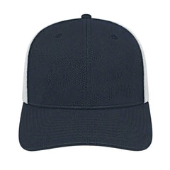 Cap America i8516 Flexfit 110 Jacquard Trucker Mesh Back Cap - Navy White - Navy White / One Size Fits Most