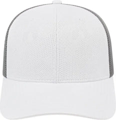 Cap America i8516 Flexfit 110 Jacquard Trucker Mesh Back Cap - White Silver - White Light Gray / One Size Fits Most
