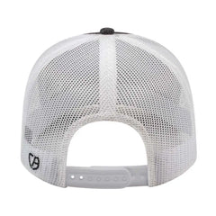 Cap America i8518 Premium Melange Trucker Mesh Back Cap - Black White - Black White / One Size Fits Most