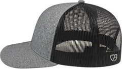 Cap America i8518 Premium Melange Trucker Mesh Back Cap - Gray Black - Gray Black / One Size Fits Most