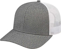 Cap America i8518 Premium Melange Trucker Mesh Back Cap - Gray White - Gray White / One Size Fits Most