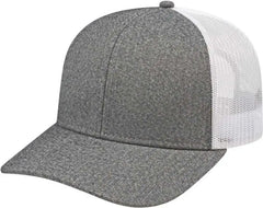 Cap America i8518 Premium Melange Trucker Mesh Back Cap - Gray White - Gray White / One Size Fits Most