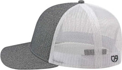 Cap America i8518 Premium Melange Trucker Mesh Back Cap - Gray White - Gray White / One Size Fits Most