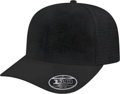 Cap America i8525 Flexfit 110 Ribbed TriBlend Trucker Mesh Back Cap - Black - Black / OSFM