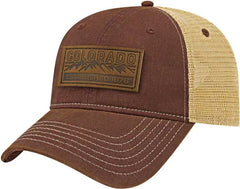 Cap America i8527 Premium Vintage Washed Mesh Back Cap - Maroon Khaki - Maroon Khaki / One Size Fits Most