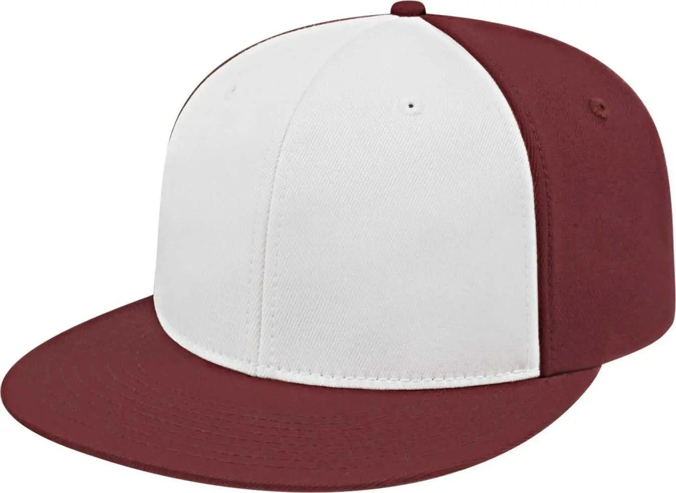 Cap America i8530 Flexfit Full Fabric Performance Cap - White Maroon - White Maroon / XS