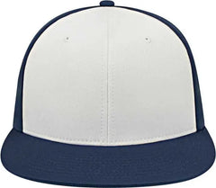 Cap America i8530 Flexfit Full Fabric Performance Cap - White Navy Navy