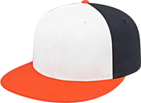 Cap America i8530 Flexfit Full Fabric Performance Cap - White Orange Black - White Orange Black / XS