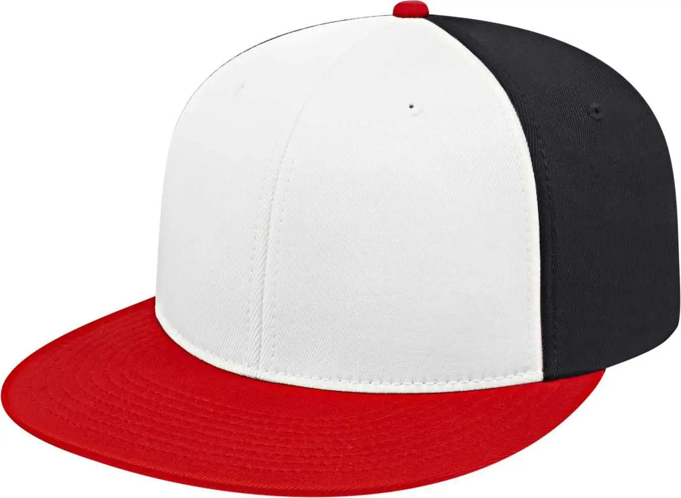 Cap America i8530 Flexfit Full Fabric Performance Cap - White Red Black - White Red Black / XS