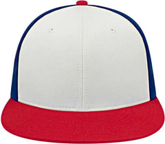 Cap America i8530 Flexfit Full Fabric Performance Cap - White Red Navy