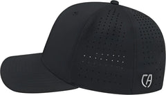 Cap America i8533 Flexfit 110 Perforated Performance Snap Back Cap - Black - Black / One Size Fits Most
