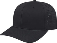 Cap America i8533 Flexfit 110 Perforated Performance Snap Back Cap - Black - Black / One Size Fits Most