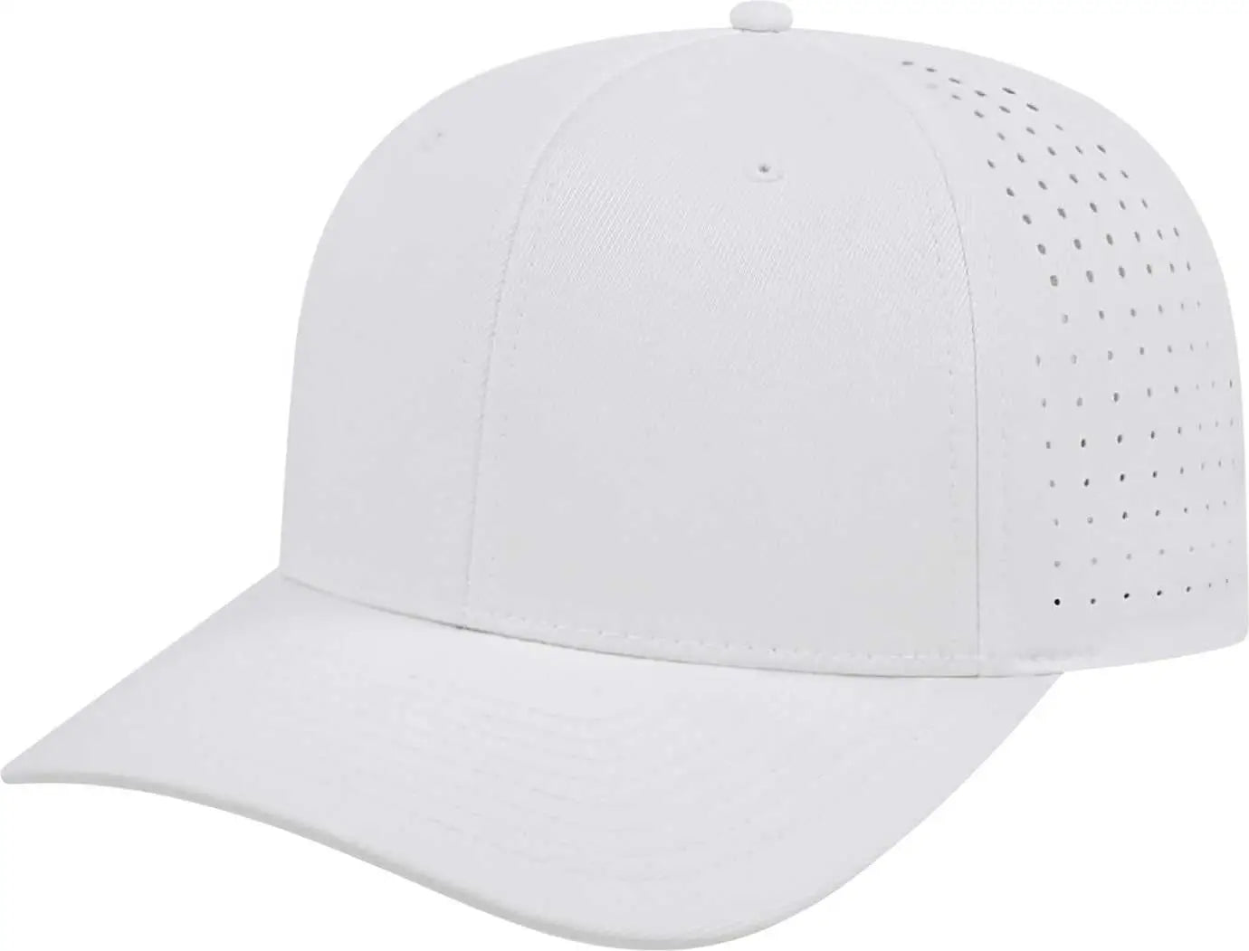 Cap America i8533 Flexfit 110 Perforated Performance Snap Back Cap - White - White / One Size Fits Most