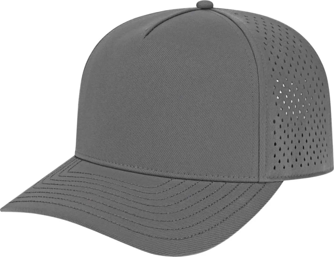 Cap America i8540 Premium Water-Resistant Perforated Cap - Charcoal - Charcoal / One Size Fits Most