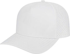 Cap America i8540 Premium Water-Resistant Perforated Cap - White - White / One Size Fits Most