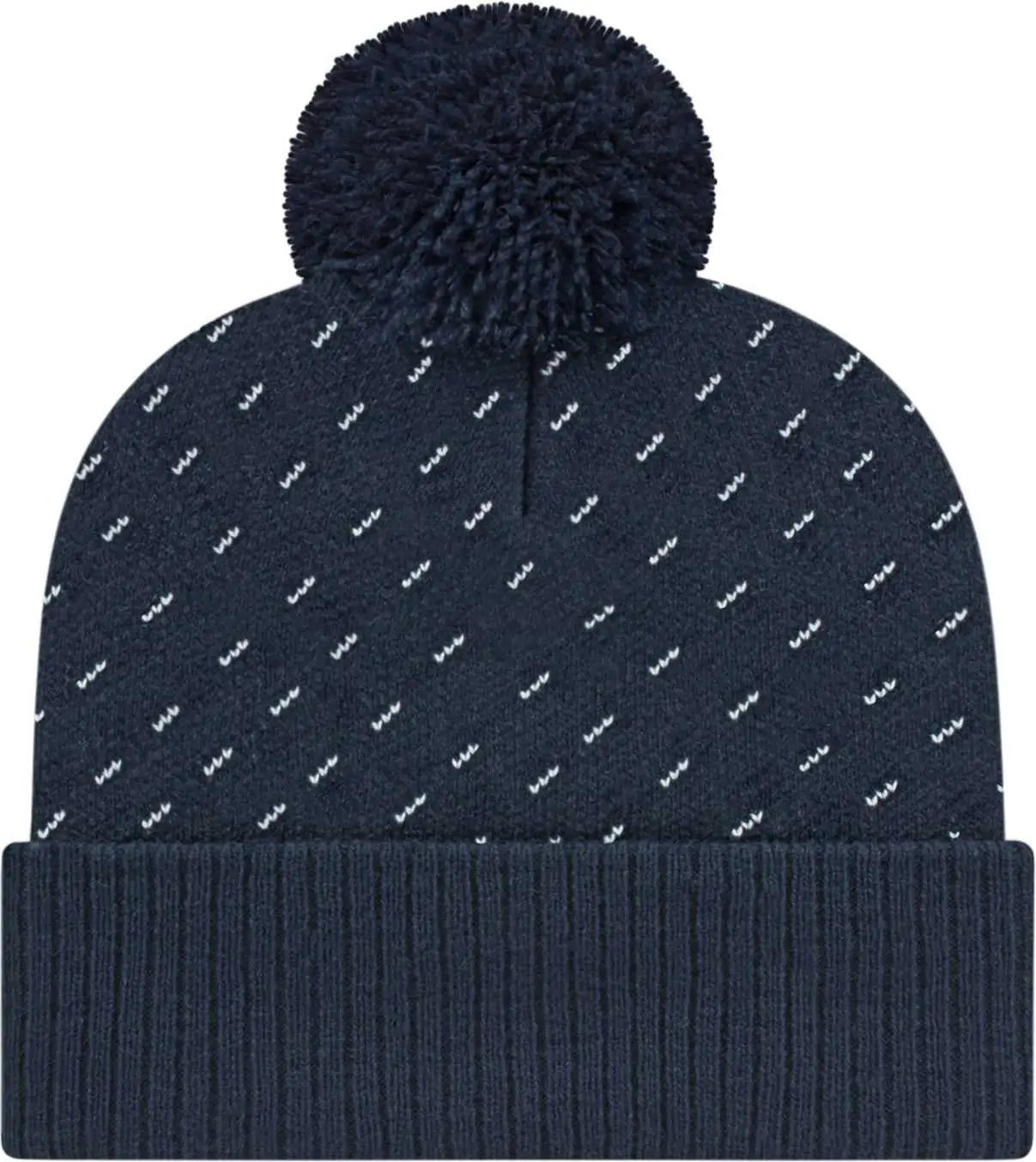Cap America ik23 Diagonal Dash Knit Cap with Ribbed Cuff Beanie - Navy - Navy / One Size Fits Most