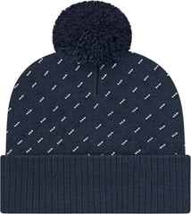 Cap America ik23 Diagonal Dash Knit Cap with Ribbed Cuff Beanie - Navy - Navy / One Size Fits Most