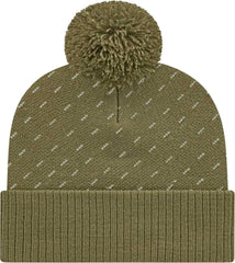 Cap America ik23 Diagonal Dash Knit Cap with Ribbed Cuff Beanie - Olive - Olive / One Size Fits Most