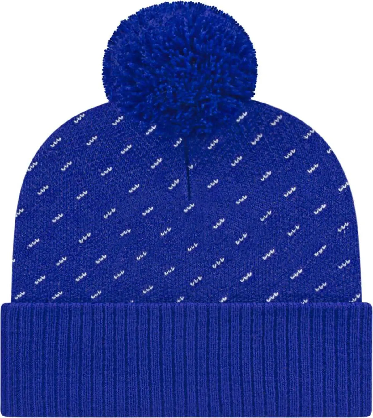 Cap America ik23 Diagonal Dash Knit Cap with Ribbed Cuff Beanie - Royal - Royal / One Size Fits Most
