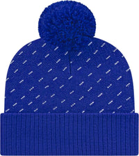 Cap America ik23 Diagonal Dash Knit Cap with Ribbed Cuff Beanie - Royal - Royal / One Size Fits Most