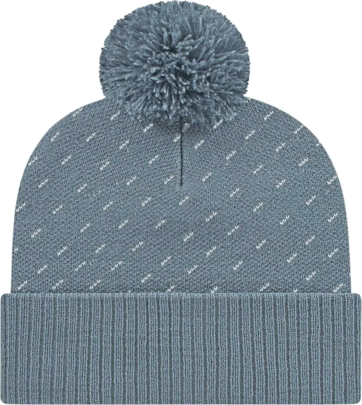 Cap America ik23 Diagonal Dash Knit Cap with Ribbed Cuff Beanie - Slate - Slate / One Size Fits Most