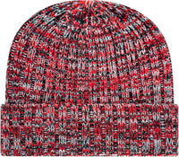 Cap America iK37 Sustainable Cuffed Knit with Polylana Fiber - Gray - Red / One Size Fits Most