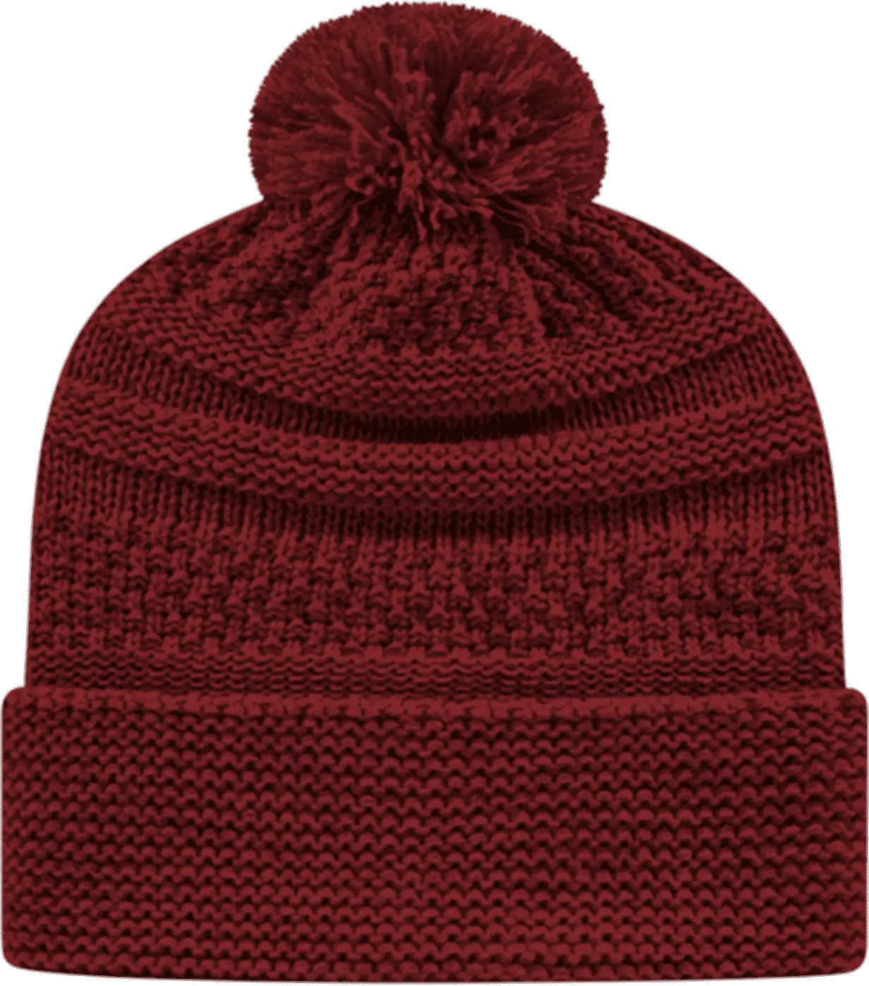 Cap America IK55 Cable Knit Beanie - Maroon - Maroon / One Size Fits Most