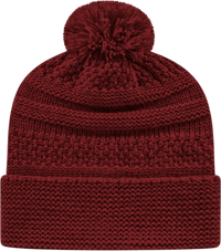 Cap America IK55 Cable Knit Beanie - Maroon - Maroon / One Size Fits Most