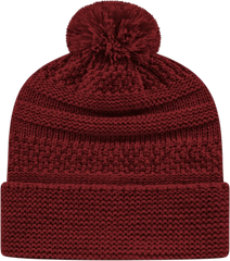 Cap America IK55 Cable Knit Beanie - Maroon - Maroon / One Size Fits Most