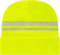 Cap America IK59 Reflective Knit Cap with Cuff Beanie - Safety Yellow - Safety Yellow / One Size Fits Most