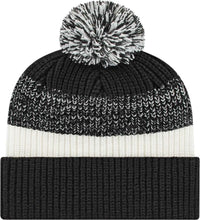 Cap America iK61 Heavy Ribbed Knit Cap with Cuff Beanie - Black White - Black White / One Size Fits Most