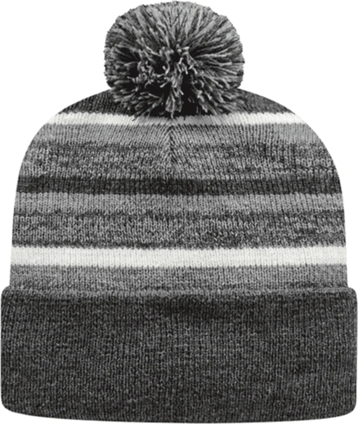 Cap America IK65 Fleece Lined Knit with Cuff Beanie - Dark Heather Heather White - Dark Gray Gray / One Size Fits Most