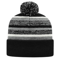 Cap America IK65 Fleece Lined Knit with Cuff Beanie - Heather Black White - Gray Black / One Size Fits Most